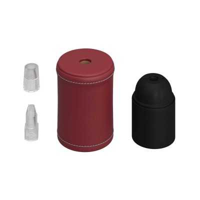 Kit douille E27 en bois recouvert de cuir