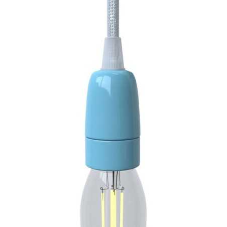 Douille E14 en porcelaine couleurs varièes