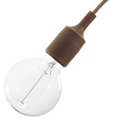 Cache-douille silicone avec douille E27 couleur gris