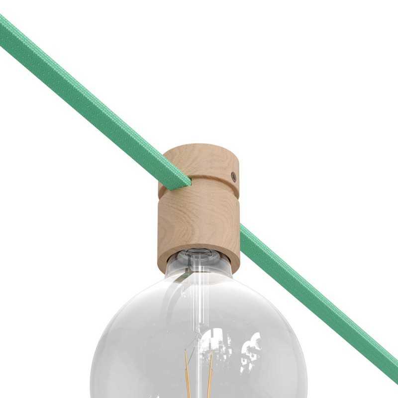 Douille en bois pour câble textile guirlande E27 | AccessoiresPourLampes.fr