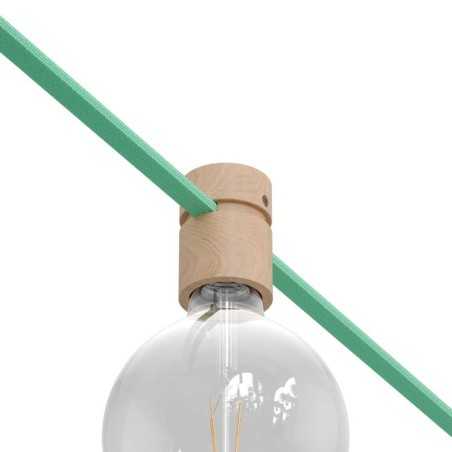 Douille en bois pour câble textile guirlande E27 | AccessoiresPourLampes.fr