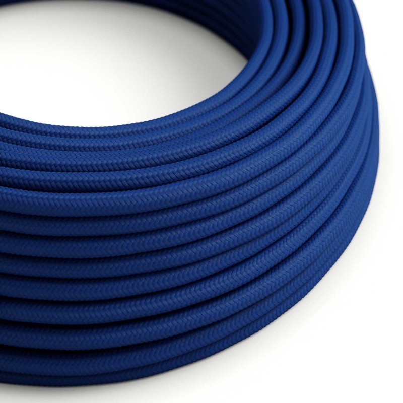 Câble décoratif textile homologué en mètres, couleur bleu marine.