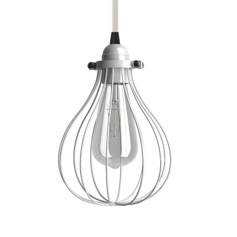 Abat-jour cage métallique en forme de goutte avec collier réglable | AccessoiresPourLampes.fr