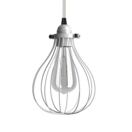 Abat-jour cage métallique en forme de goutte avec collier réglable | AccessoiresPourLampes.fr