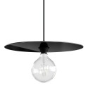 Abat-jour circulaire en métal plat noir diamètre 300mm