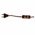Connexion tressée 200 cm avec interrupteur et fiche