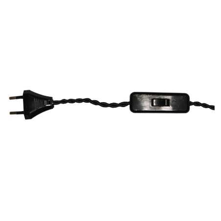 Connexion tressée 200 cm avec interrupteur et fiche
