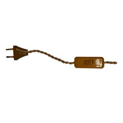 Connexion tressée 200 cm avec interrupteur et fiche