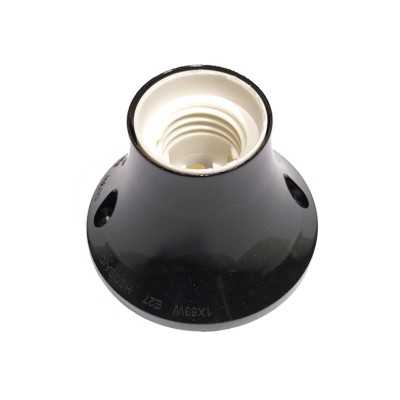 Lampe applique type socle plastique droit blanc por E27