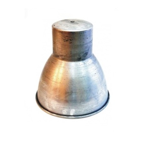 Cloche en métal en aluminium de 210 mm de hauteur sur 200 mm de diamètre.