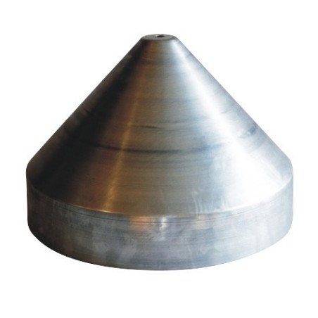 Cloche en métal en aluminium de 220 mm de hauteur sur 335 mm de diamètre.
