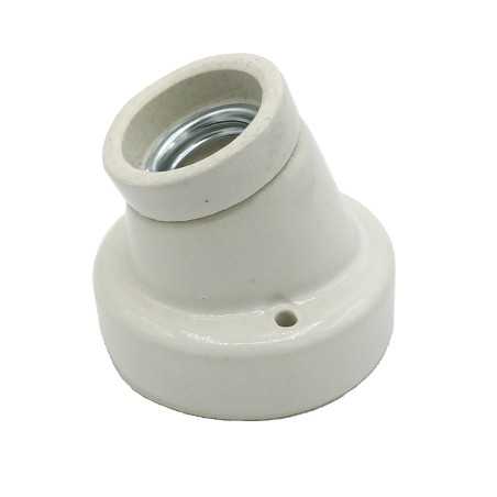 Douille E27 inclinée en porcelaine