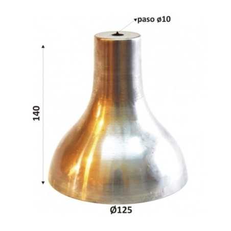 Cloche en fer brut de 140 mm de hauteur x 125 mm de diamètre