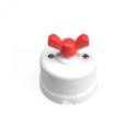 Interrupteur en porcelaine blanche avec noeud coloré