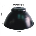 Cloche en métal noir et or de 135mm de hauteur x 260mm de diamètre.