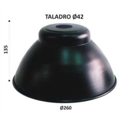 Cloche en métal noir et or de 135mm de hauteur x 260mm de diamètre.