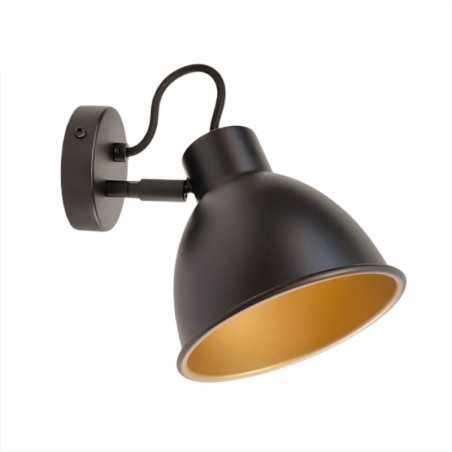 Applique noire avec abat-jour orientable
