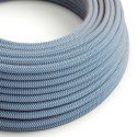 Câble décoratif tigré blanc et bleu pastel homologué à mètres