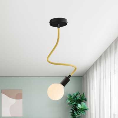 Tube flexible recouvert de tissu couleur jaune