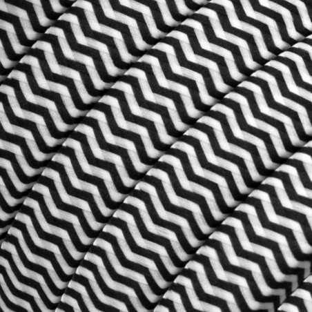 Câble guirlande extérieur plat zigzag blanc et noir