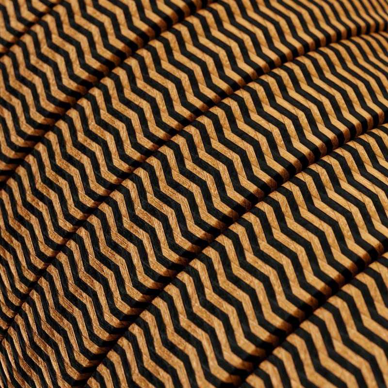 Câble guirlande extérieur plat zigzag noir et ocre