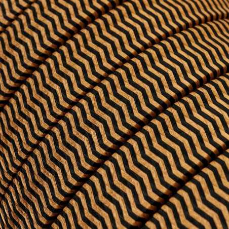 Câble guirlande extérieur plat zigzag noir et ocre