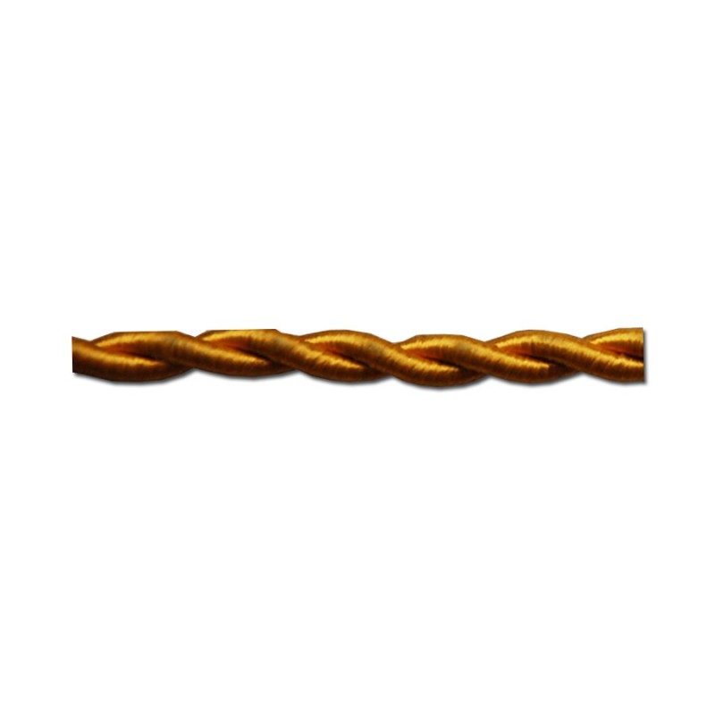 Câble textile torsadé 2x0.75mm² doré finition soie