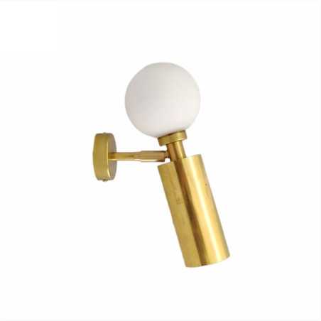 Applique en laiton avec globe et cylindre focal