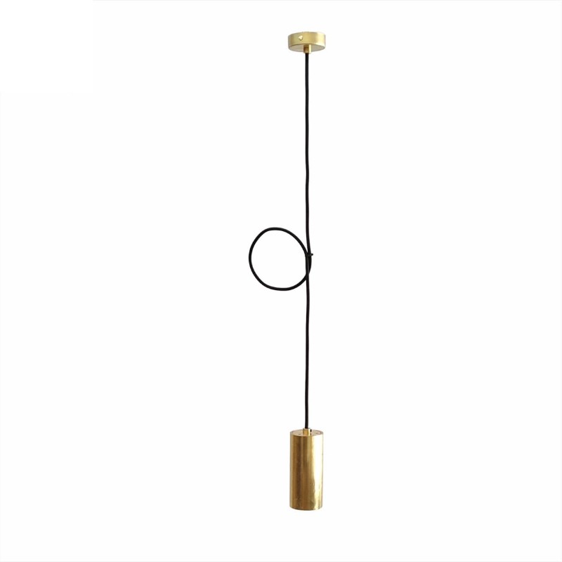 Suspension avec cylindre et support en laiton et câble textile