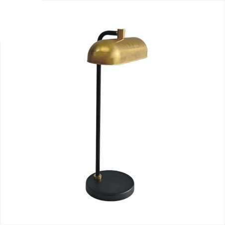 Lampe de table style banquier avec abat-jour en laiton