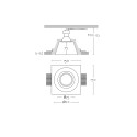 Spot en plâtre GU10 de 73 mm de diamètre et 123 mm de hauteur