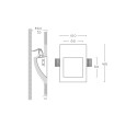 Signaliseur à plâtre 60 mm x 60 mm x 53 mm de profondeur