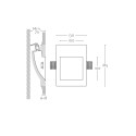 Signaliseur à plâtre 100 mm x 100 mm x 70 mm profondeur