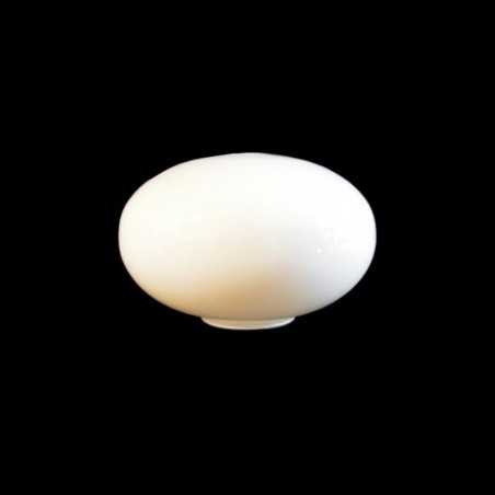 Globe en verre aplatie blanc brillant sans cou