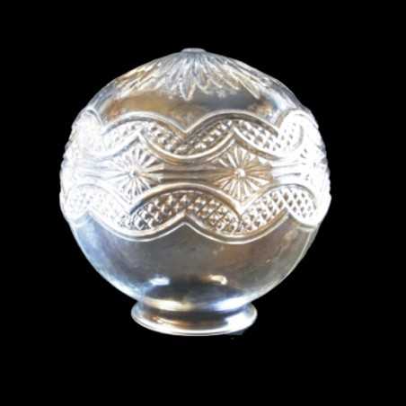 Globe en verre 200mm diamètre avec cou 95mm décoré