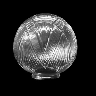 Globe en verre décoré semi-mat gaufré avec col