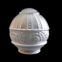 Globe en verre 140mm diamètre avec cou 80mm décoré