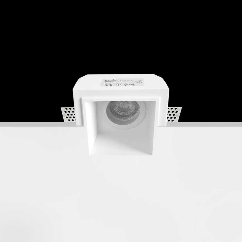 Spot GU10 en plâtre 76mm x 76mm et hauteur 130mm