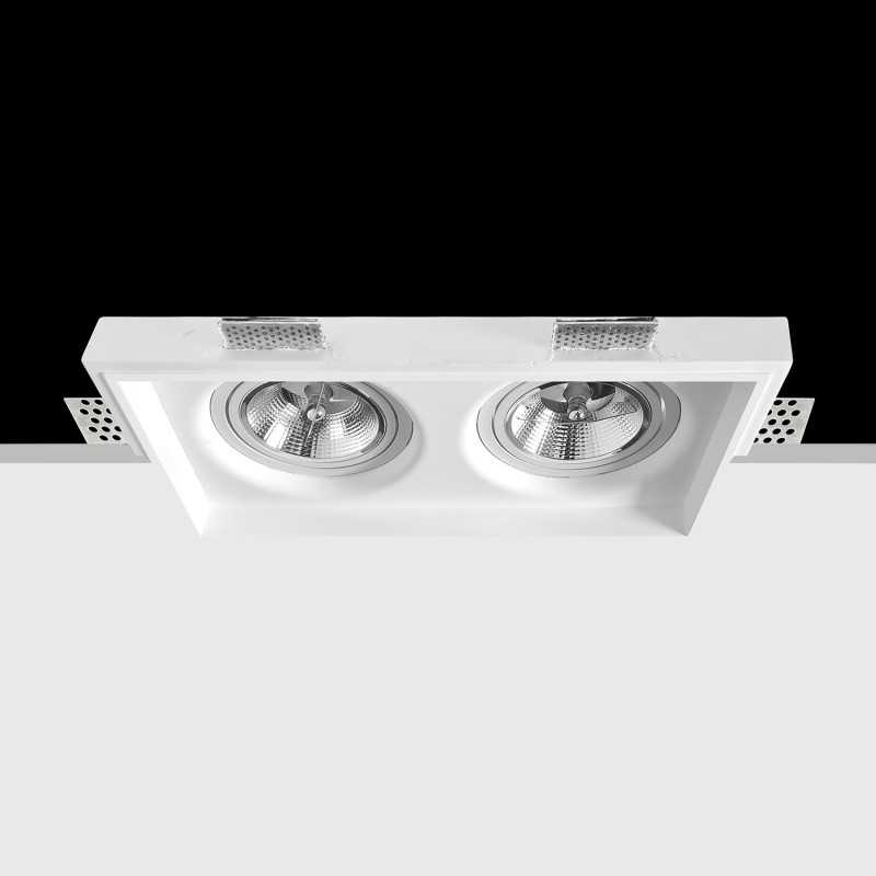 Spot plâtre double 375mm x 190mm x 120mm haut AR111