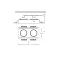 Spot plâtre double 375mm x 190mm x 120mm haut AR111