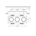 Spot plâtre 558mm x 190mm x 120mm haut AR111