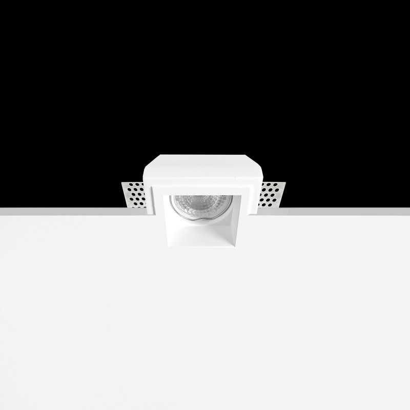 Spot GU10 en plâtre 52mm x 52mm et hauteur 92mm