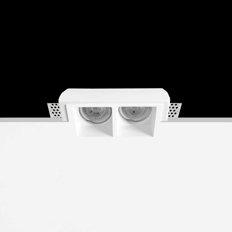 Spot double en plâtre GU10 150mm x 52mm et hauteur 92mm