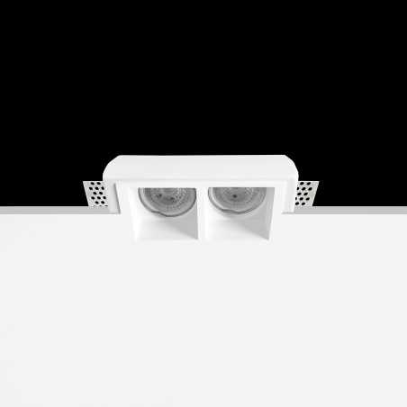 Spot double en plâtre GU10 150mm x 52mm et hauteur 92mm