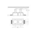 Spot double en plâtre GU10 150mm x 52mm et hauteur 92mm