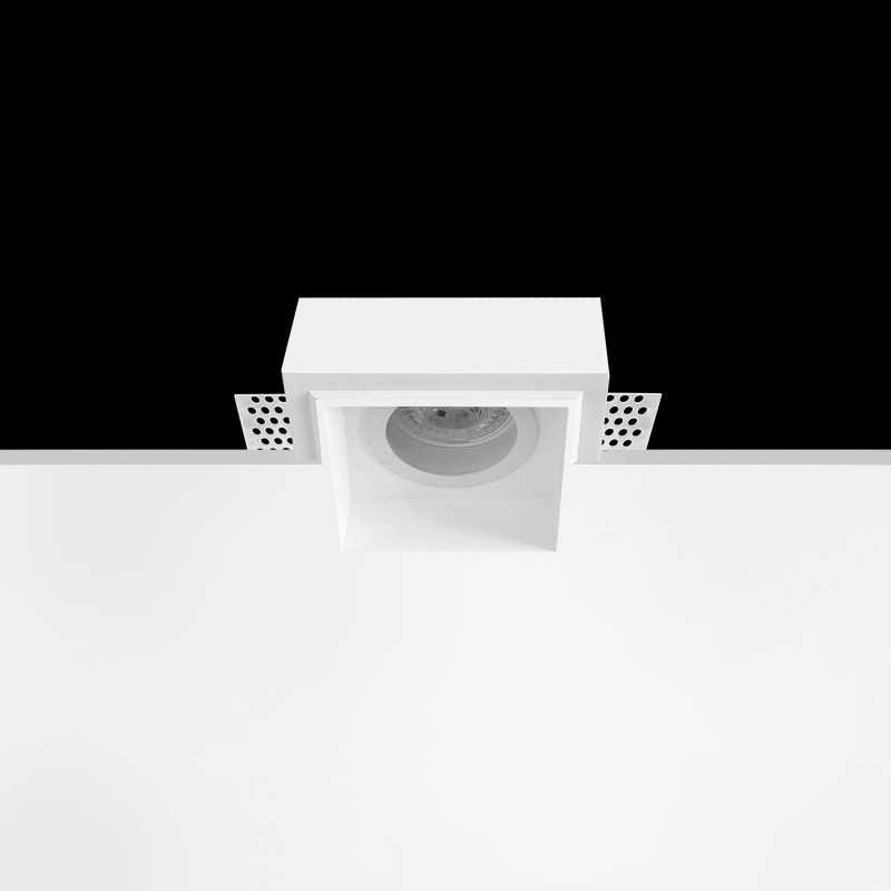 Spot GU10 en plâtre 75mm x 75mm et hauteur 106mm