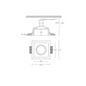 Spot GU10 en plâtre 75mm x 75mm et hauteur 106mm