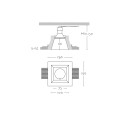Spot en plâtre GU10 100mm x 100mm et hauteur 130mm