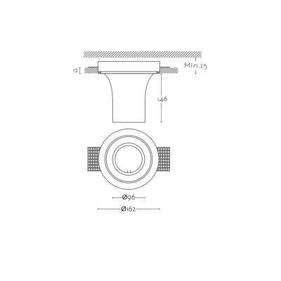 Spot en plâtre GU10 orientable diamètre 162 x 146mm