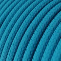 Câble décoratif textile au mètre homologué couleur turquoise